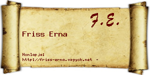 Friss Erna névjegykártya